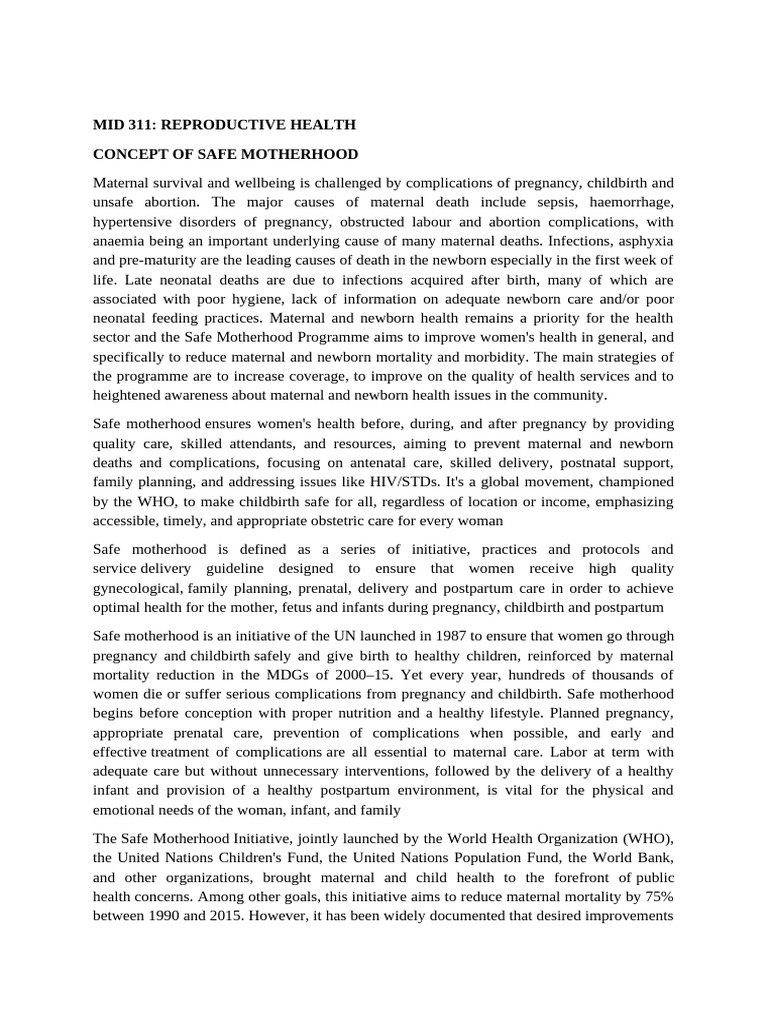 Reproductive Health 1 | PDF