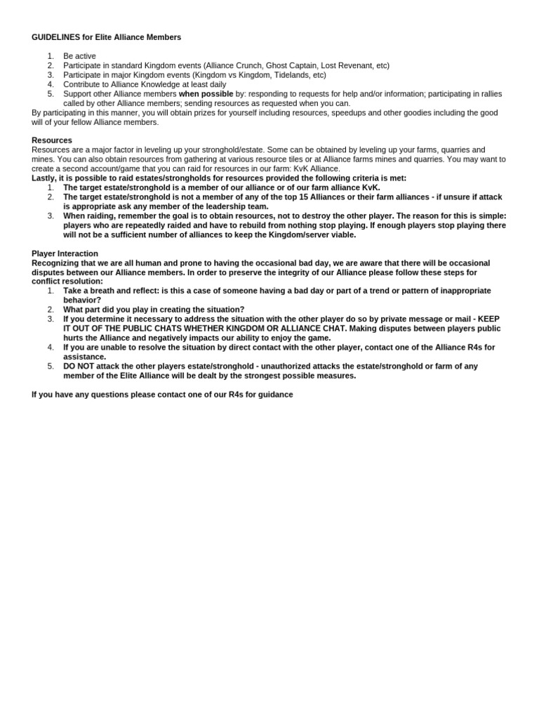 Guidelines For Elite | PDF