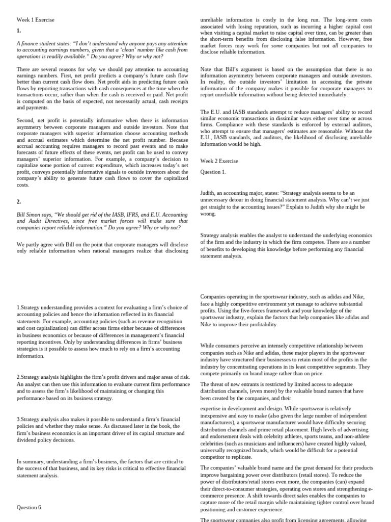 Week 1 Exercise 2025 | PDF
