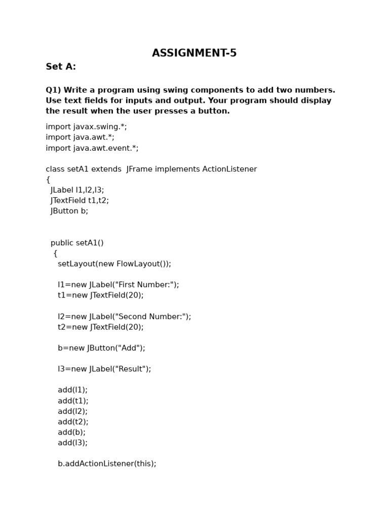 Assignment 5 Java | PDF