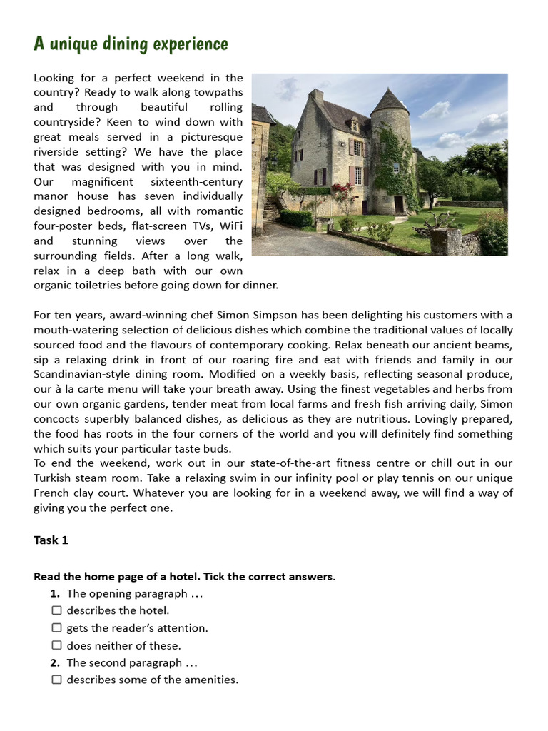 Dining Experience | PDF