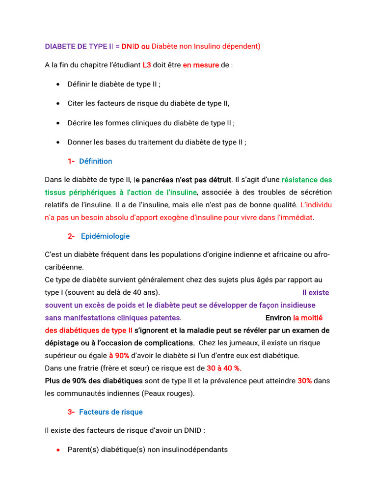 Diabete de Type II | PDF | Diabète | Obésité