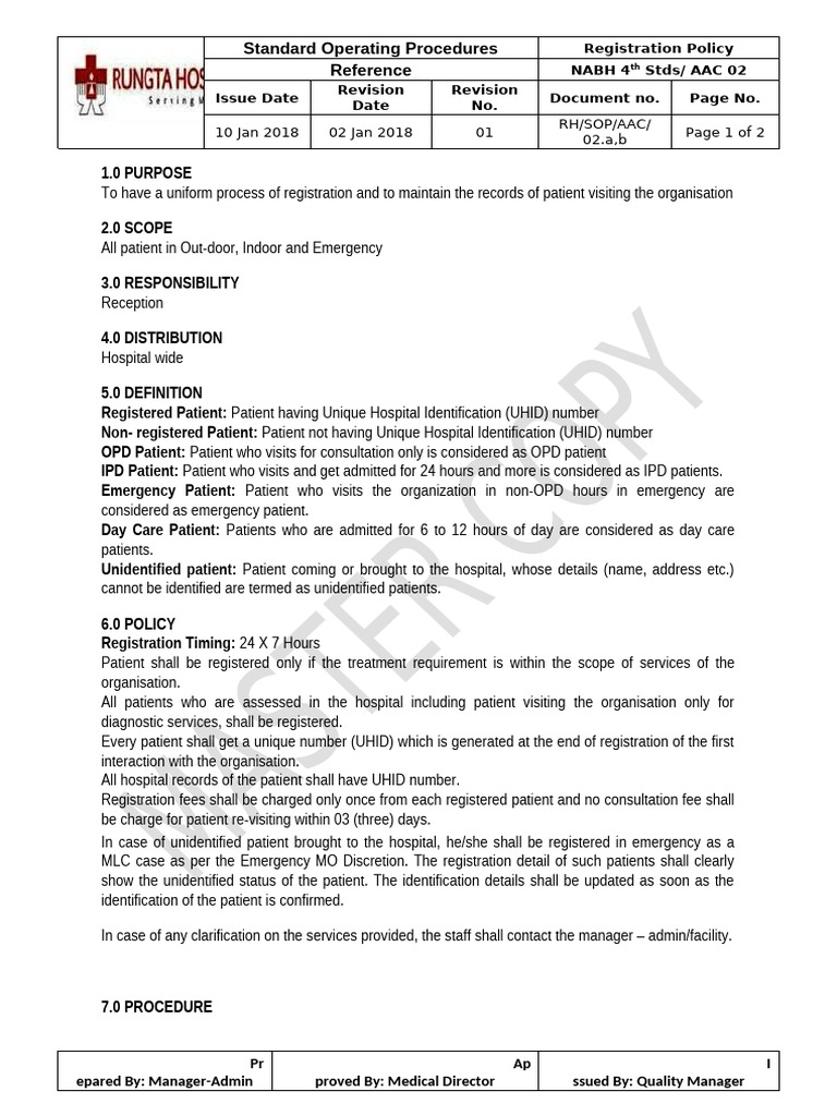Registration Policy | PDF | Social Programs | Health Care