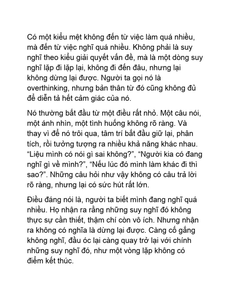 Overthinking Sometime | PDF