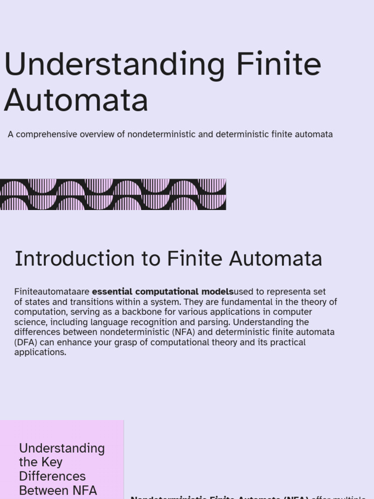 Presentation - Understanding Finite Automata PDF | PDF
