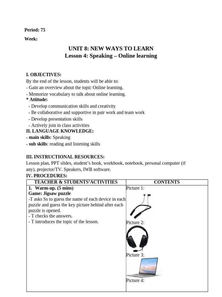 Grade 10 Unit 8 Speaking | PDF