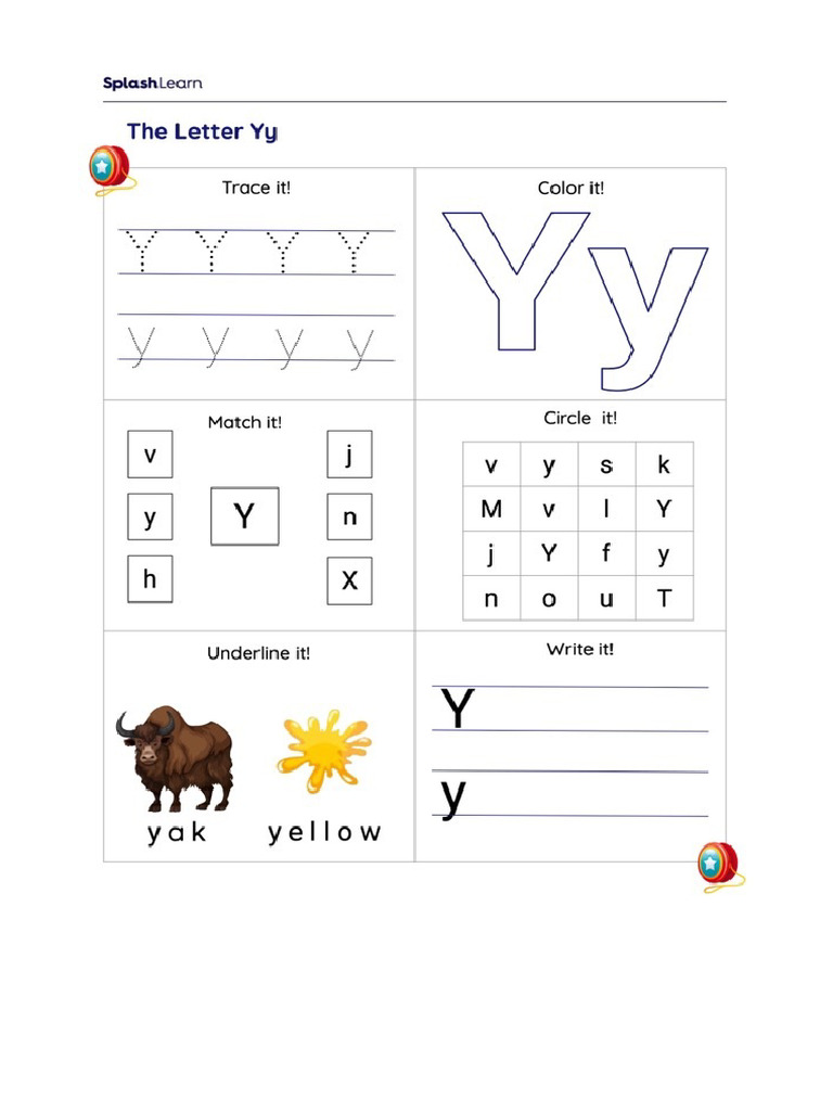 Letter Y Worksheet | PDF