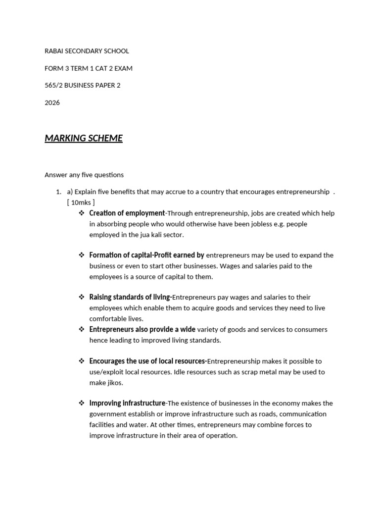 Marking Scheme | PDF