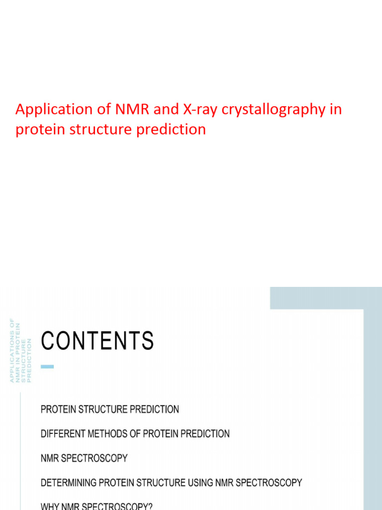 Protein Structure Prediction NMR | PDF