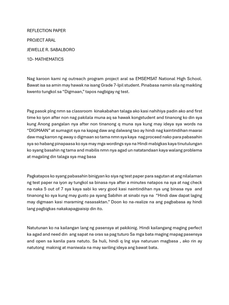 Sabalboro Project Aral | PDF