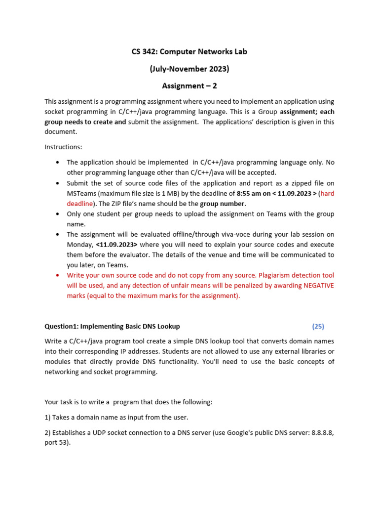 CS342 Assignment 2 | PDF