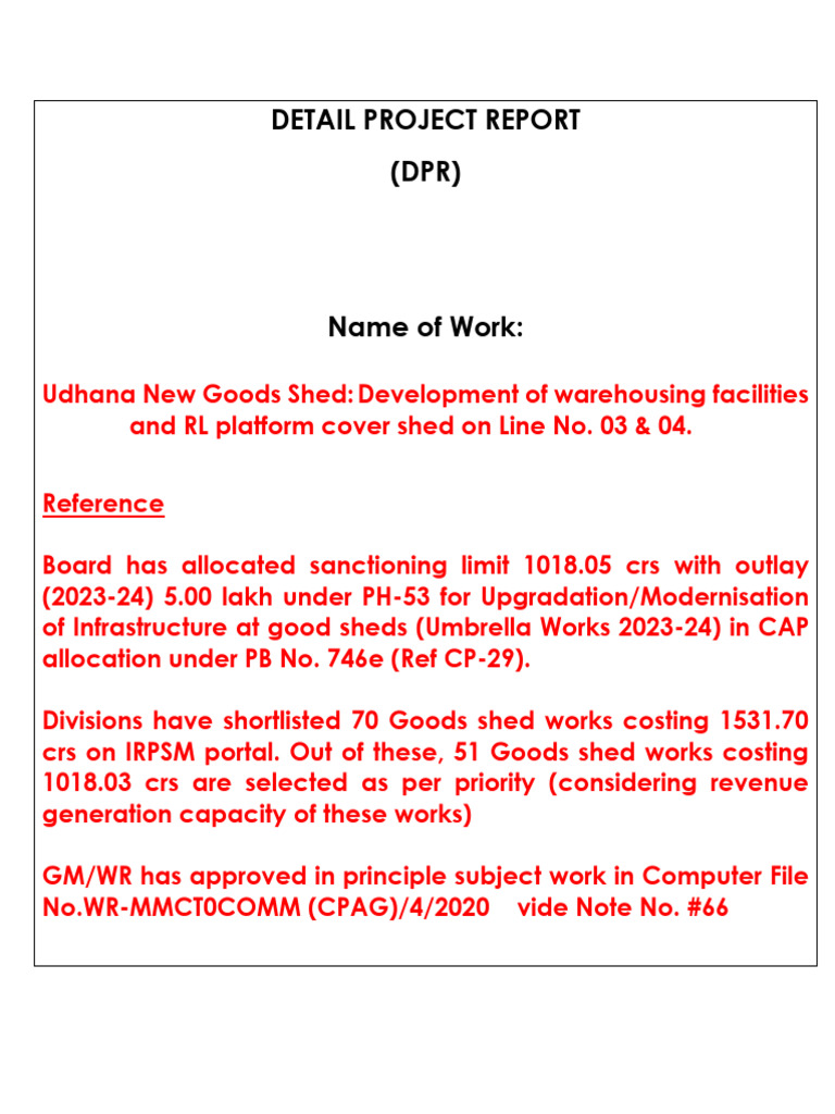 Detail Project Report (DPR) | PDF