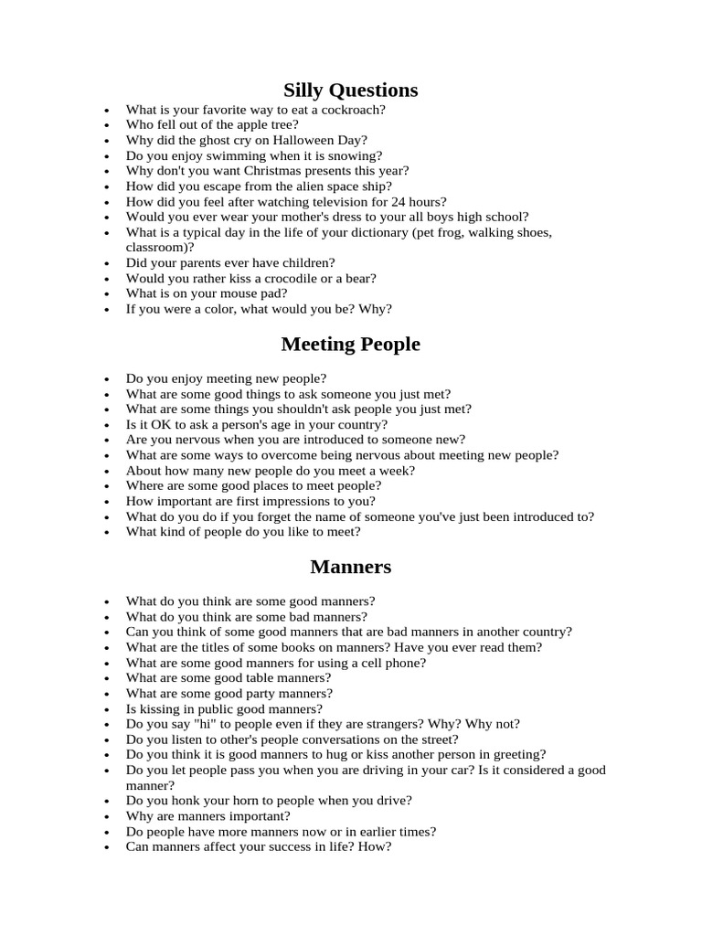 Silly Questions | PDF