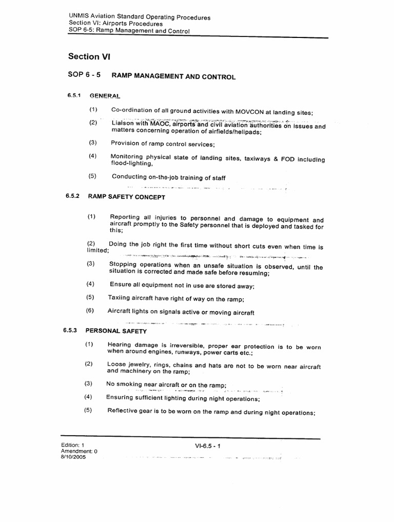 SOP 6-5 Ramp Management and Control | PDF