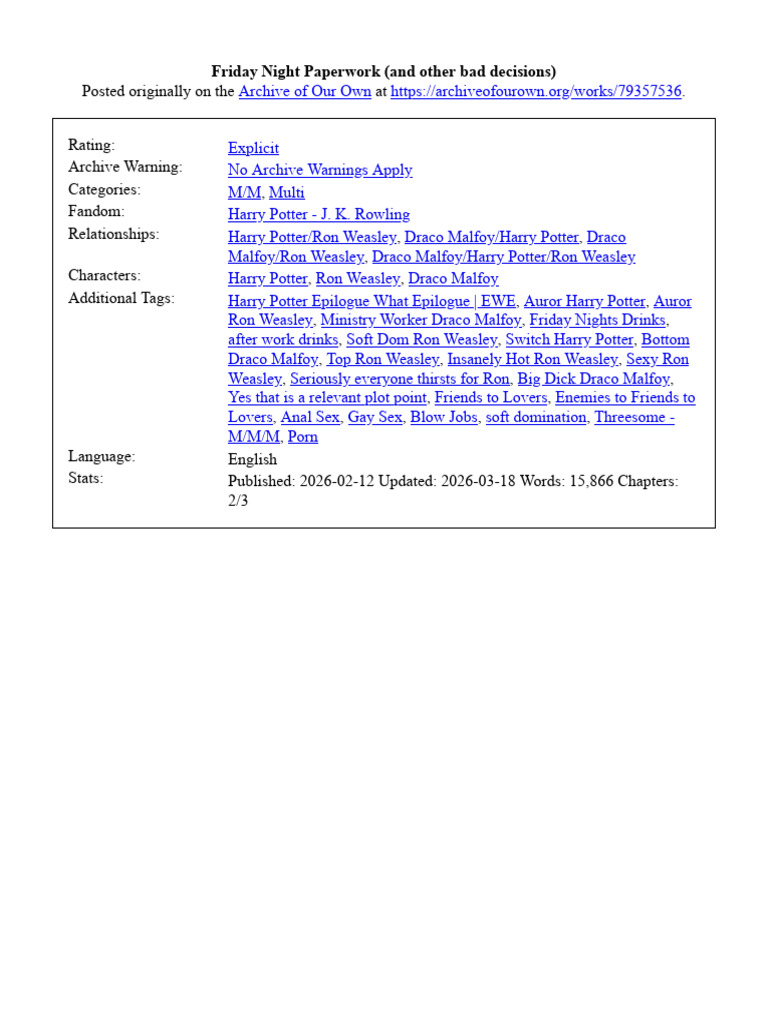 Friday Night Paperwork | PDF
