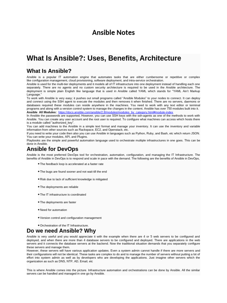 Ansible Notes v1 | PDF