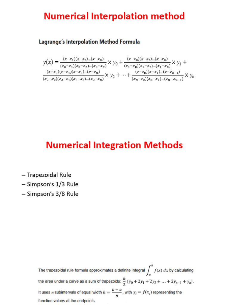 Numerical Intergration Method | PDF