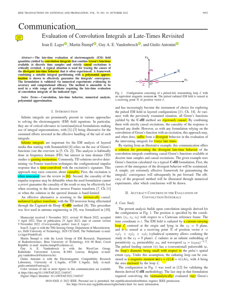 TD - 2022 Evaluation of Convolution Integrals at Late-Times Revisited | PDF