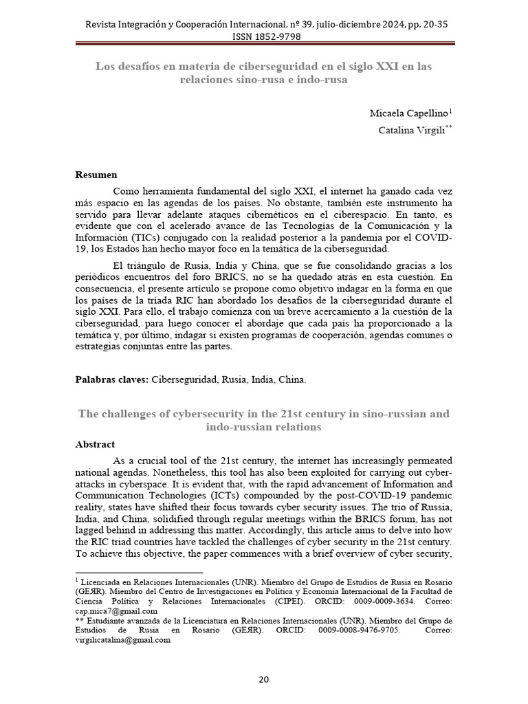 Los Desafíos en Materia de Ciberseguridad en El Siglo XXI en Las ...