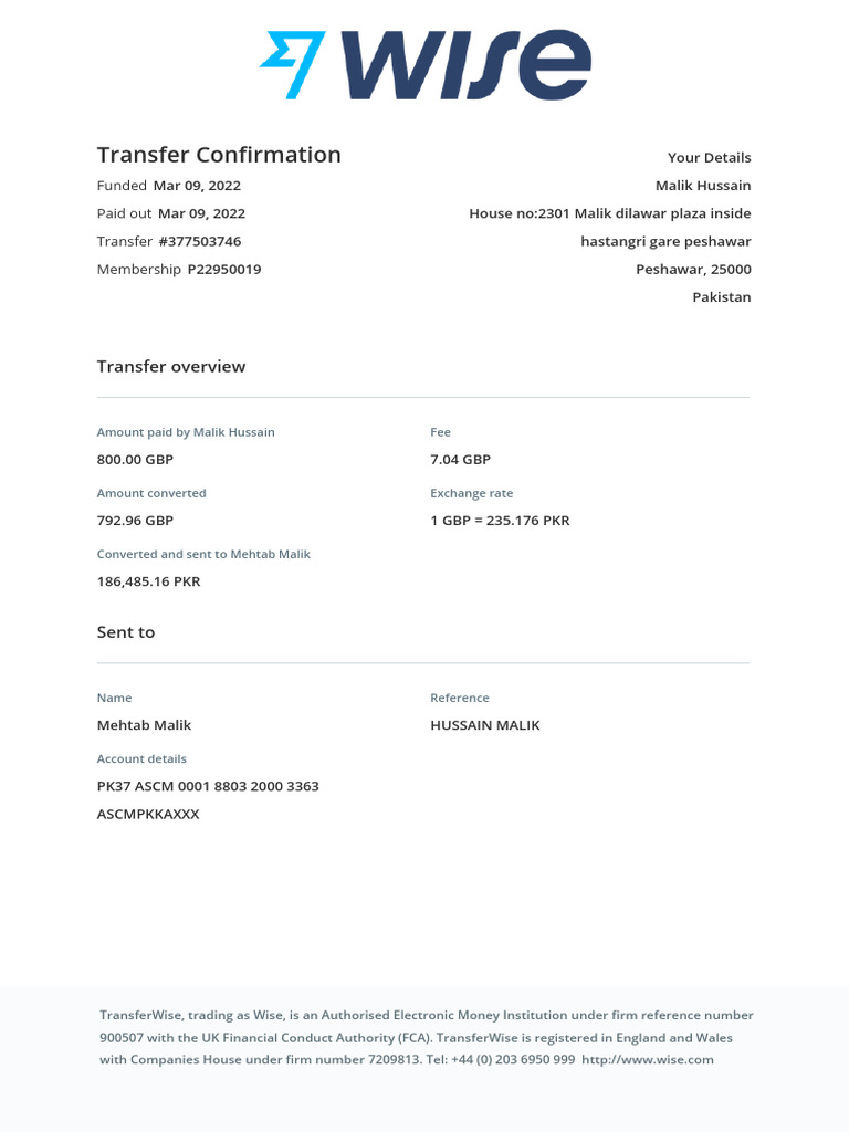 Transferreceipt 2 | PDF