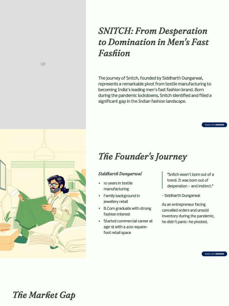 SNITCH From Desperation To Domination in Mens Fast Fashion | PDF