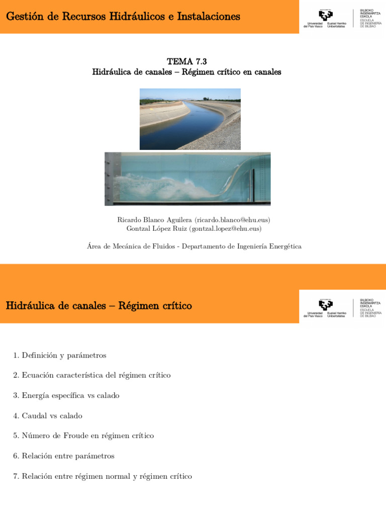 7.3 Hidraulica de Canales Critico 2026 | PDF