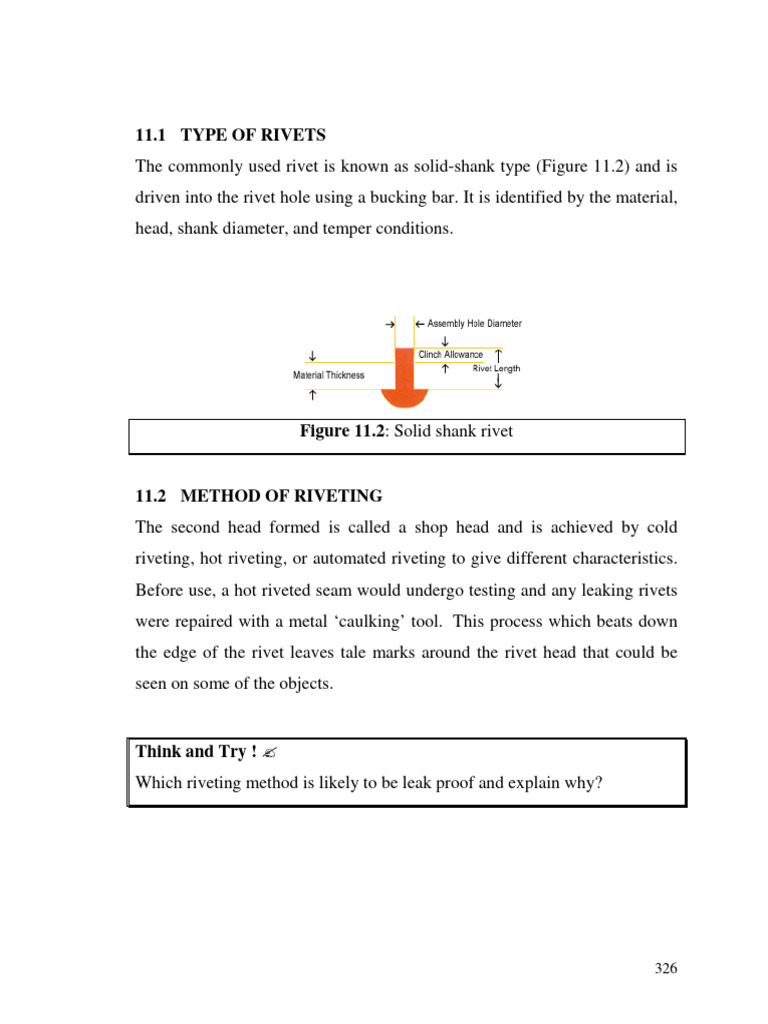 111 Type of Rivets The Commonly Used Rivet Is Known As Solid Compress | PDF