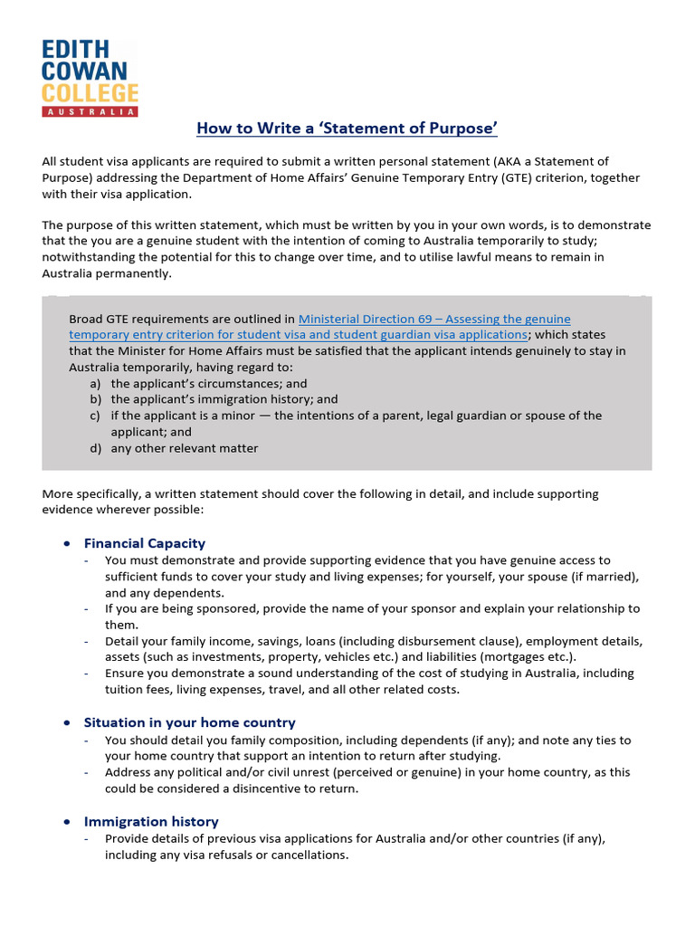 ECC How To Write A Statement of Purpose | PDF