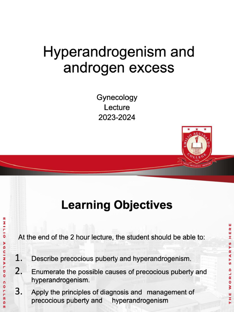 Hyperandrogenism and Precocious Puberty - GYNECOLOGY (DM 3-2-MIDYEAR) | PDF