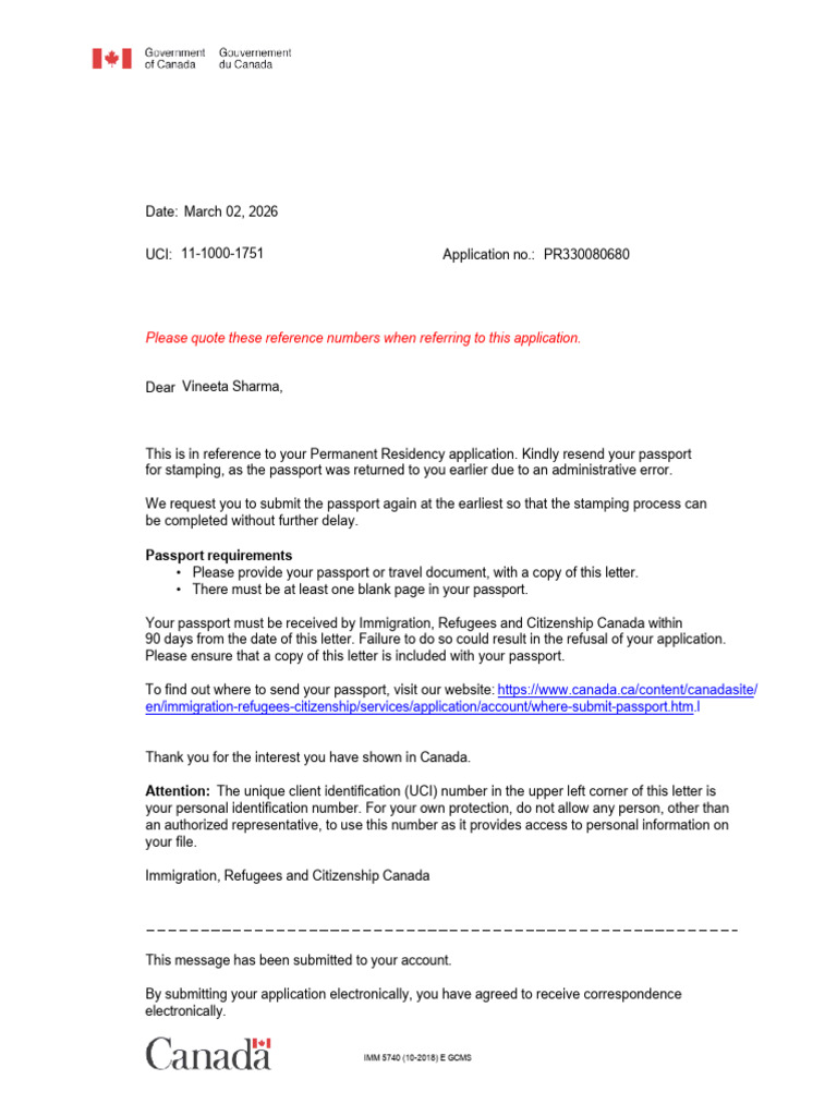 Please Quote These Reference Numbers When Referring To This Application ...