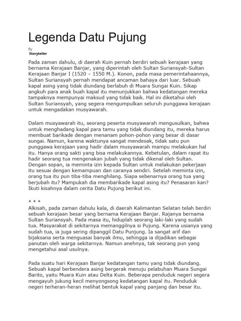 Legenda Datu Pujung | PDF