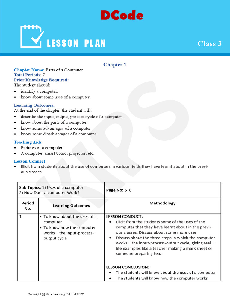 Lesson Plan DCode Book 3 | PDF