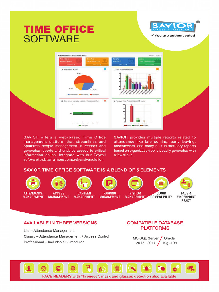 SAVIOR Time Office Software | PDF