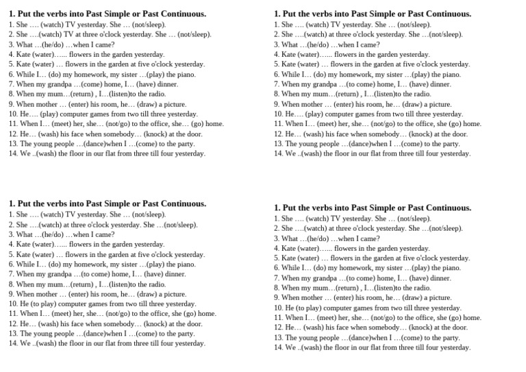 Past Simple Continuous | PDF | Chess Theory | Chess