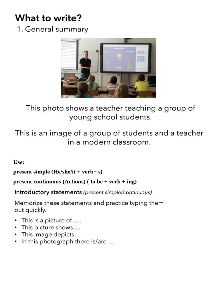 DET Writing Describe A Picture | PDF