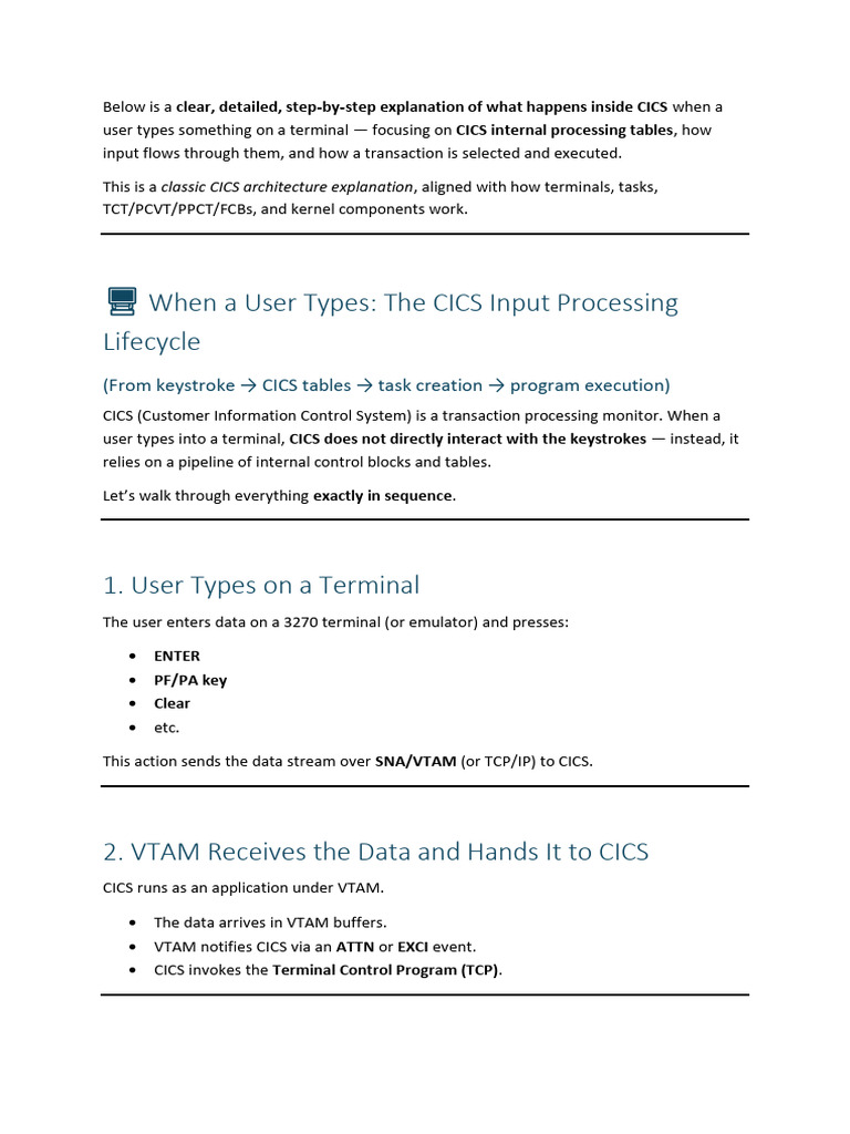 Cics Basic Process | PDF