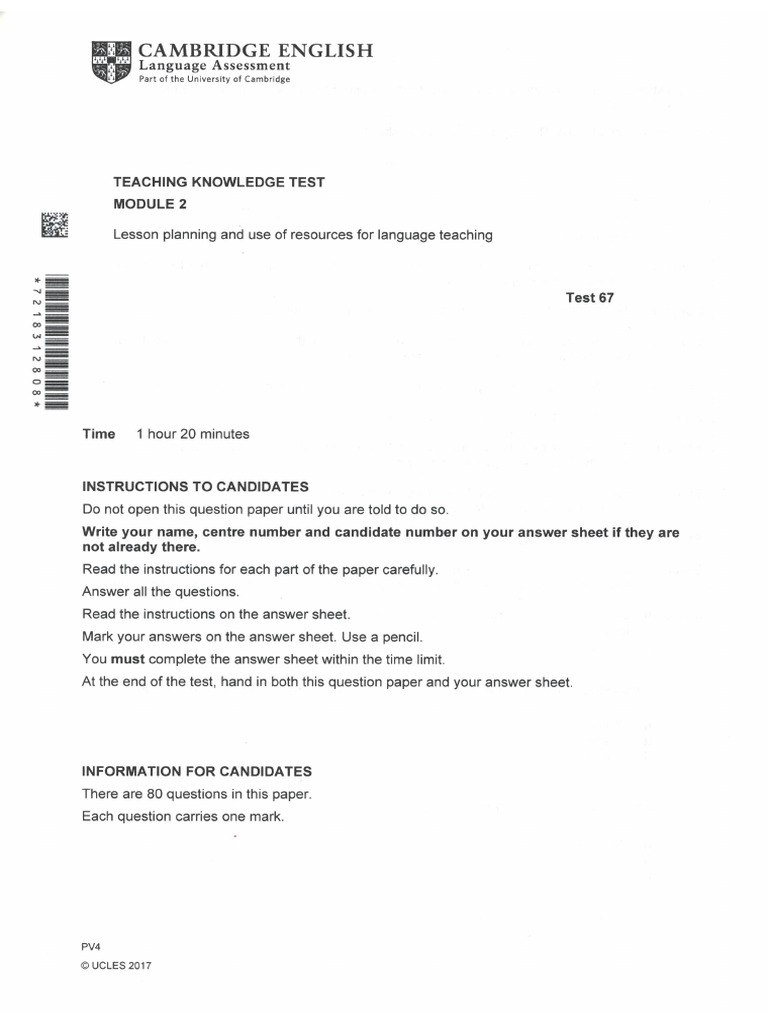 TKT Module 2 67-Version | PDF
