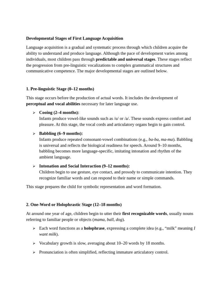 First Language Acquisition | PDF | Morphology (Linguistics) | Word