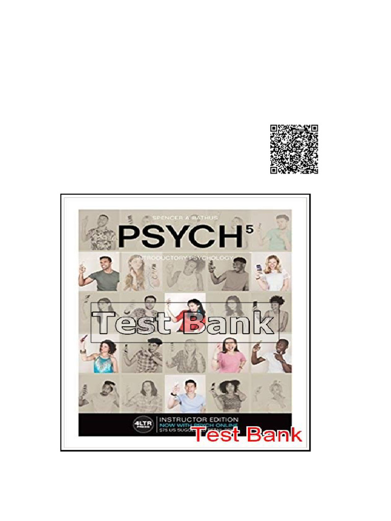 PSYCH 5th Edition Rathus Test Bank | PDF | Intelligence | Cognition