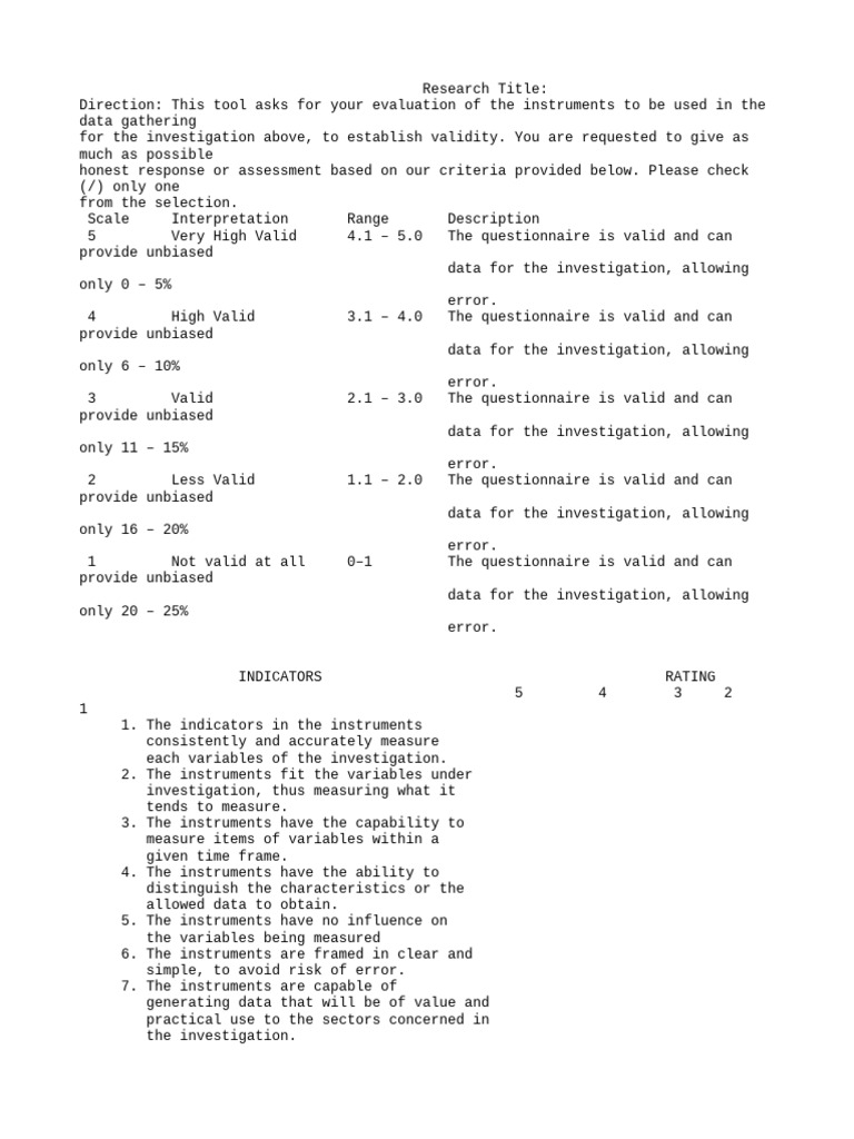 Validation Form | PDF
