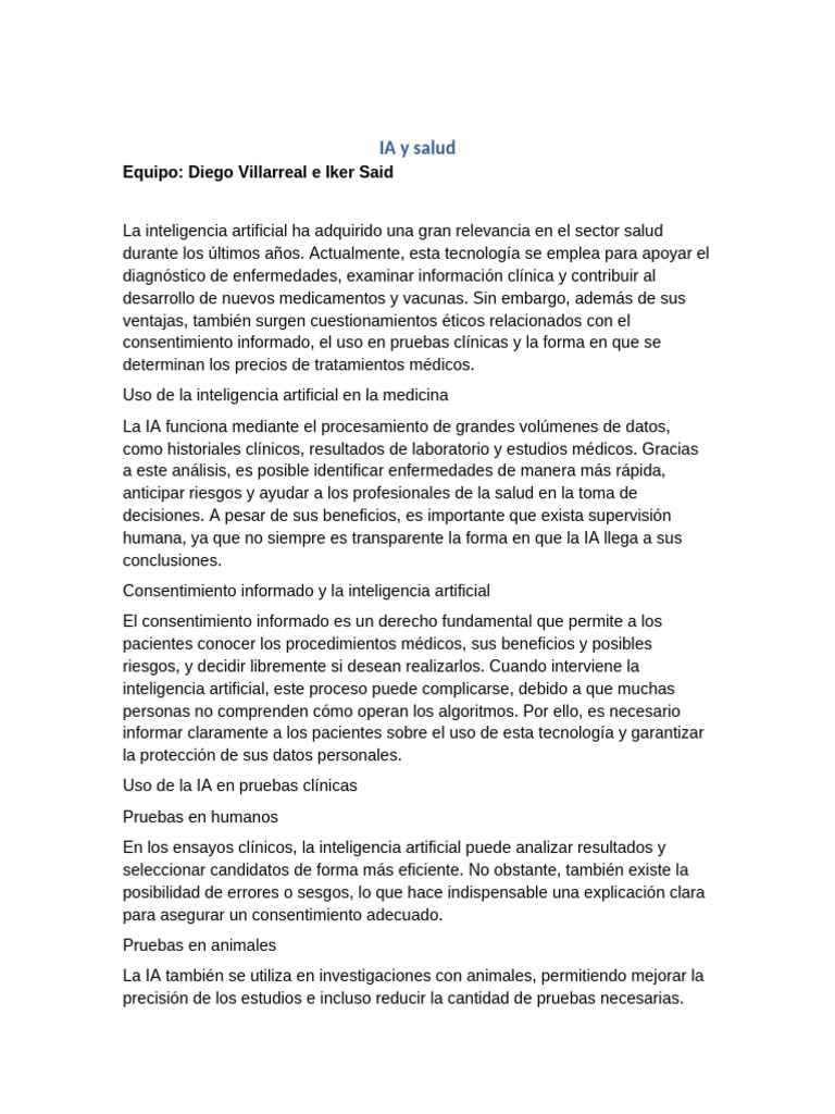 IA y Salud Modificado | PDF | Inteligencia artificial | Inteligencia ...