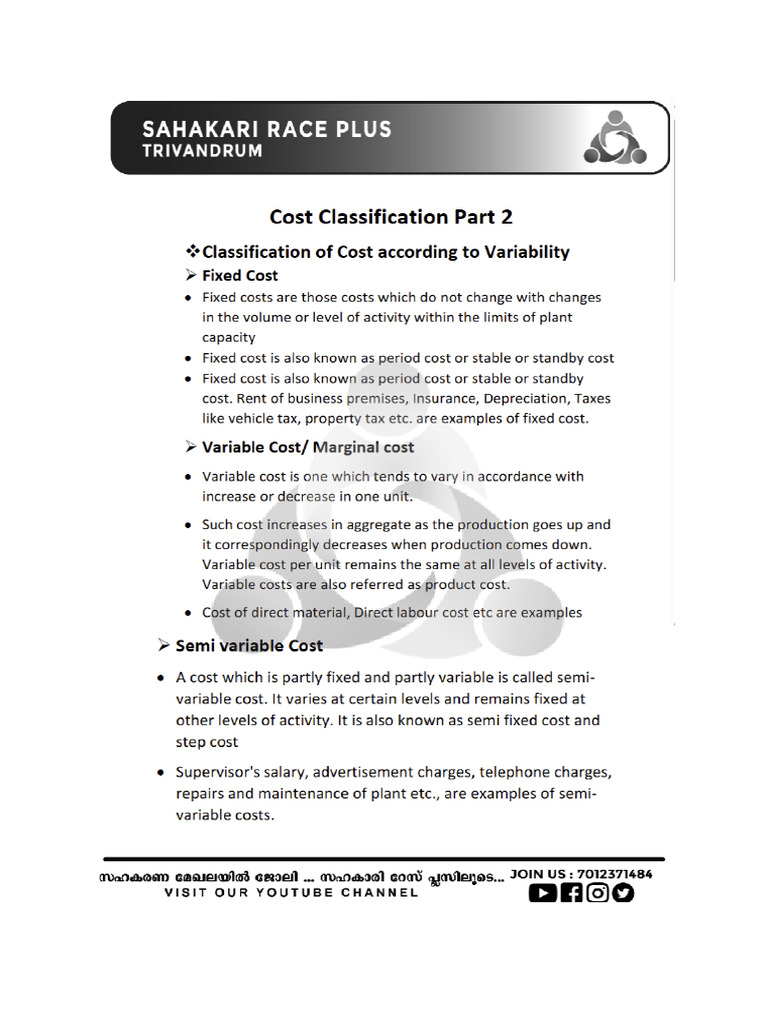 Cost Classification 2 | PDF