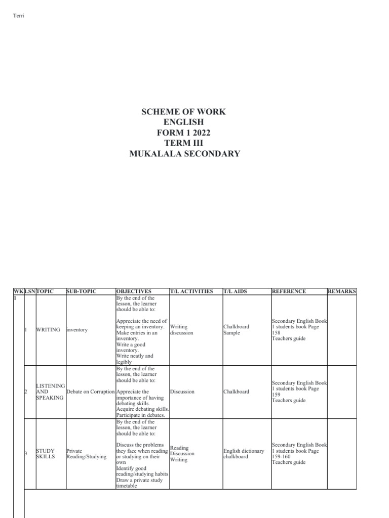 English Form 1 Term-III | PDF | English Language | Reading Comprehension