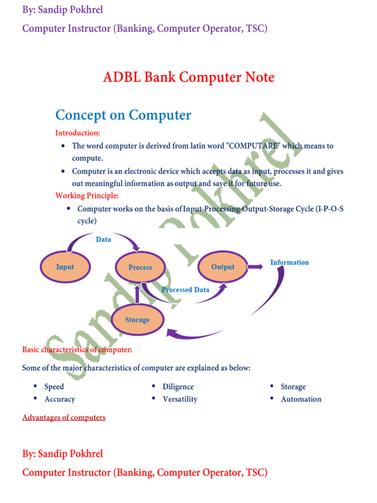 ADBL Computer Note-English | PDF