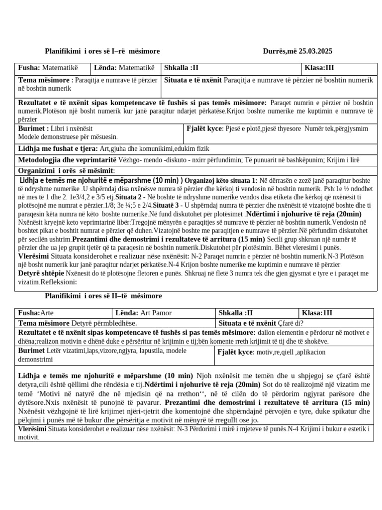 2025 Ditari Klasa 3 Java Dymbedhjete Periudha Dyte | PDF