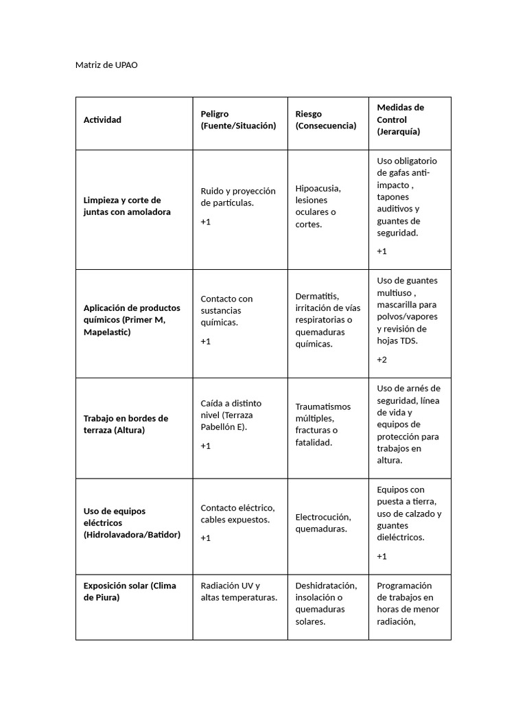 Matriz de UPAO | PDF