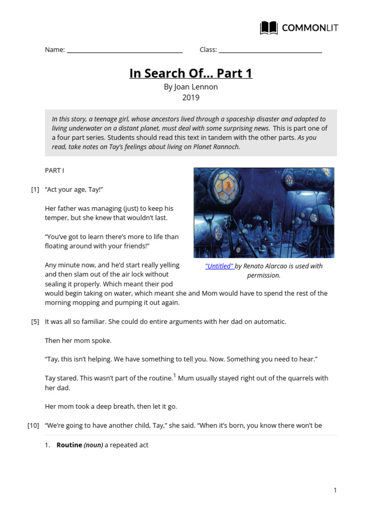 In Search Of... Part 1-Student | PDF