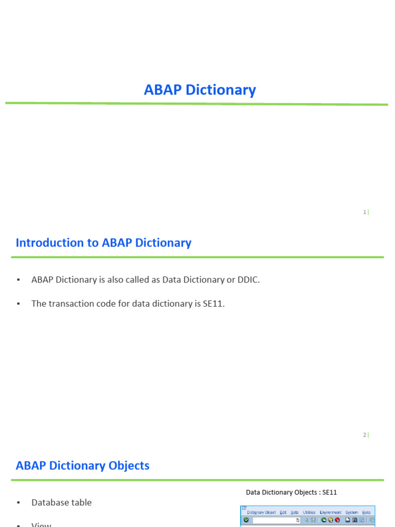 02 - ABAP Dictionary | PDF