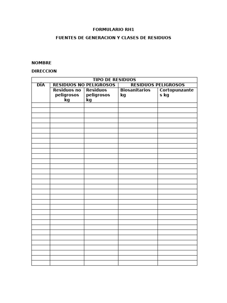 Formulario Rh1 Top | PDF