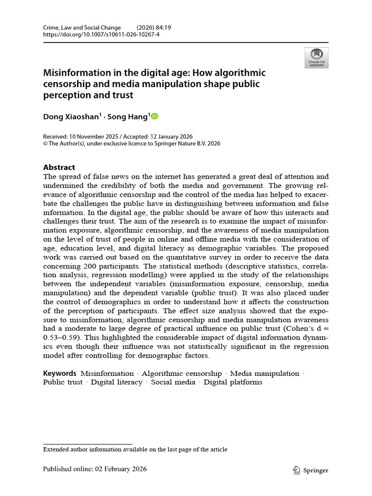 Construtivista - Misinformation in The Digital Age How Algorithmic ...